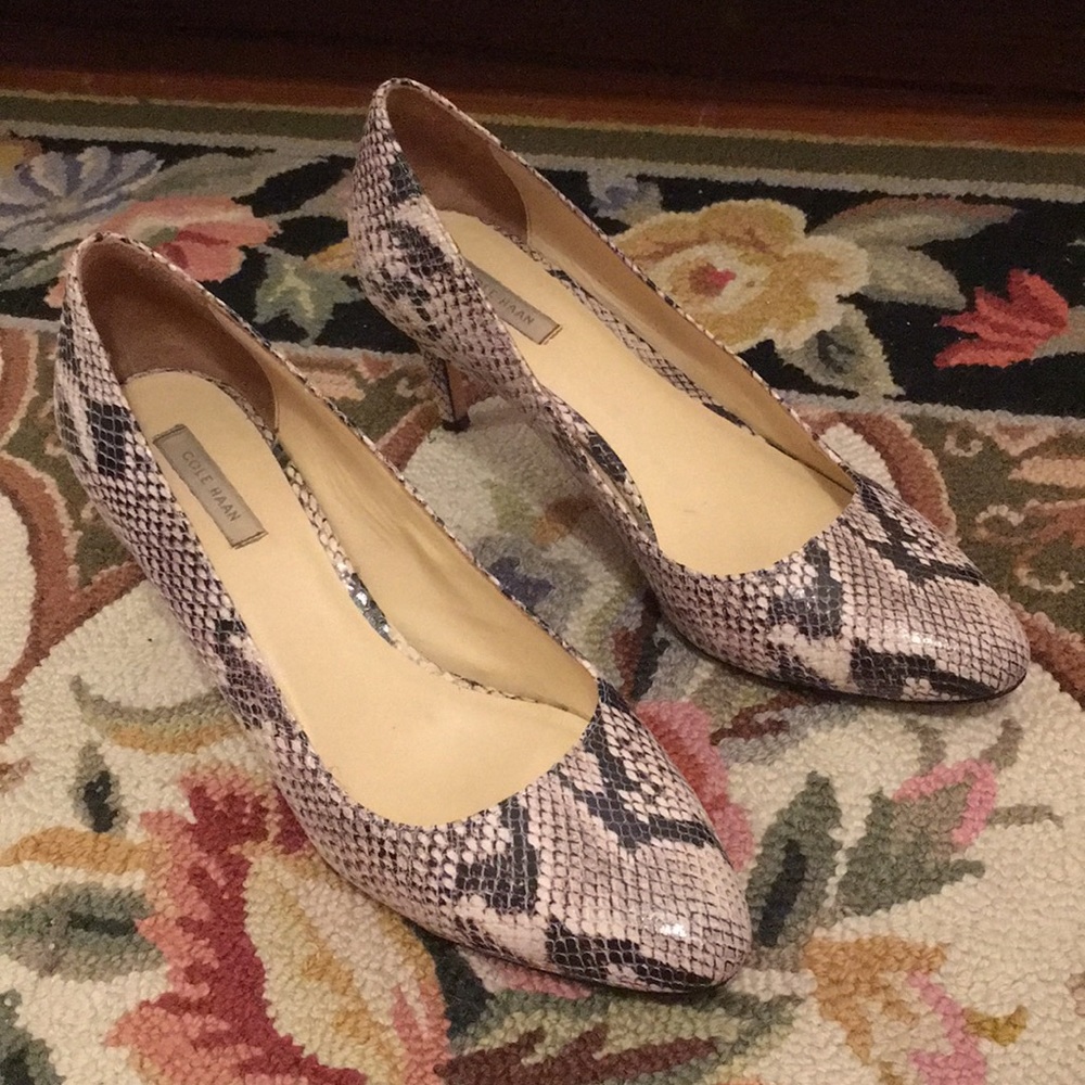Cole Haan snake print pumps